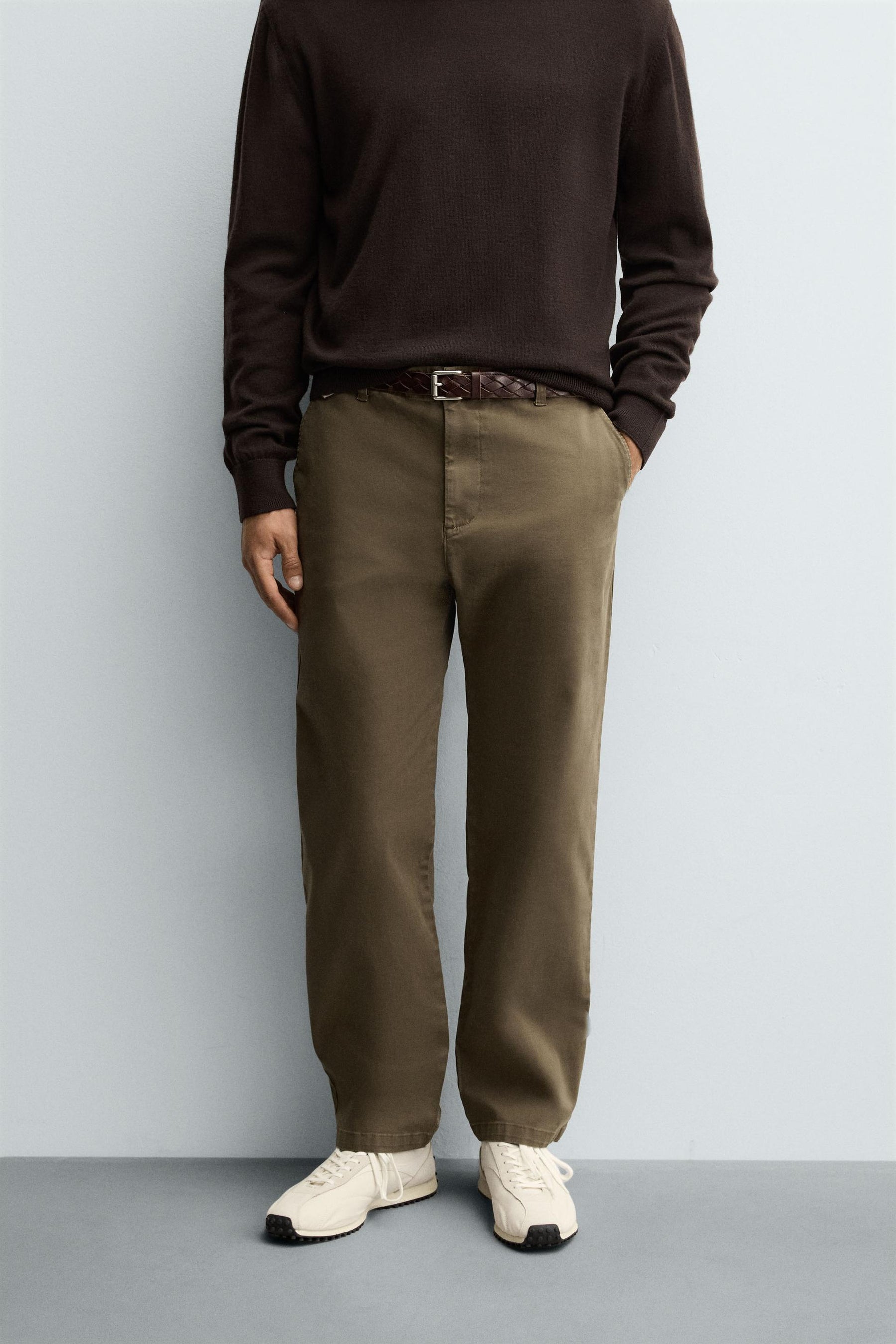 STRAIGHT-LEG TWILL TROUSERS - Image 2