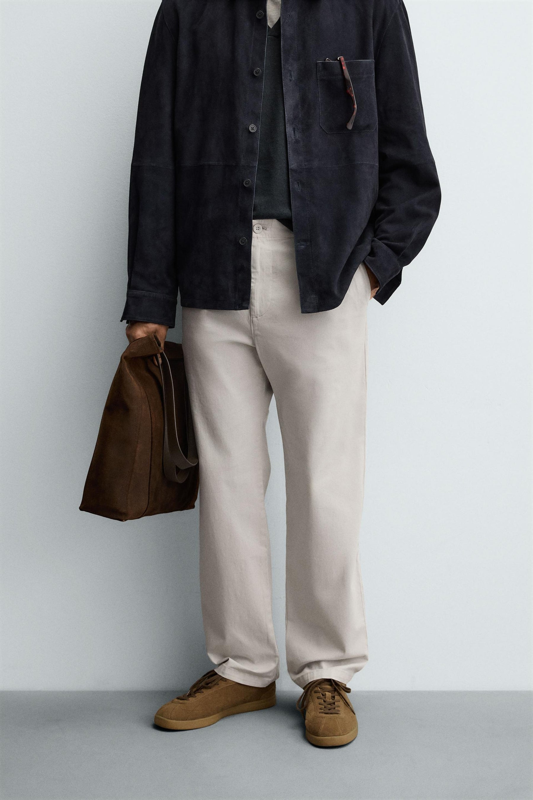 STRAIGHT-LEG TWILL TROUSERS - Image 2