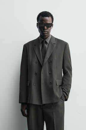 DOUBLE-BREASTED WOOL BLEND SUIT BLAZER - Image 2