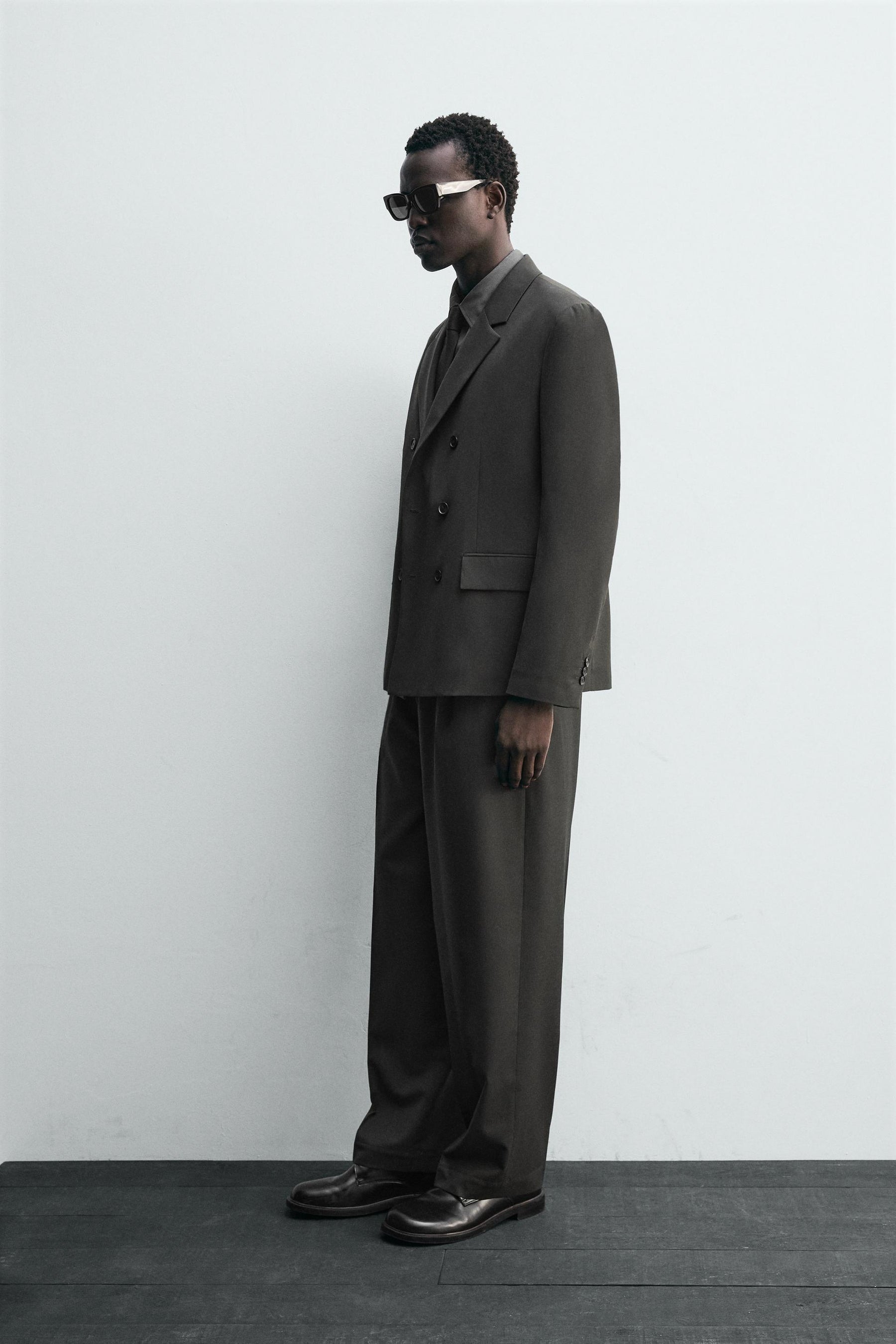 DOUBLE-BREASTED WOOL BLEND SUIT BLAZER - Image 4