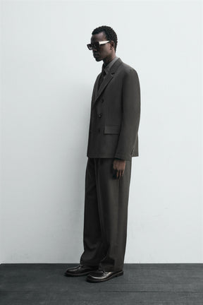 DOUBLE-BREASTED WOOL BLEND SUIT BLAZER - Image 4