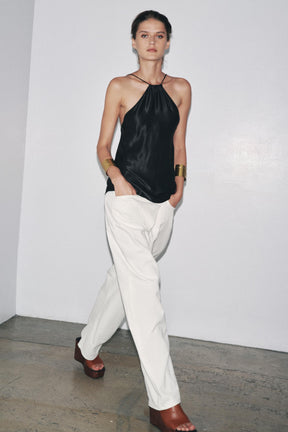 Pleated Cotton Trousers