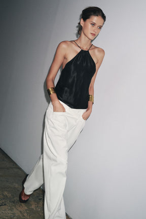 Pleated Cotton Trousers