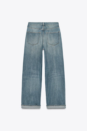 Baggy mid-waist denim jeans