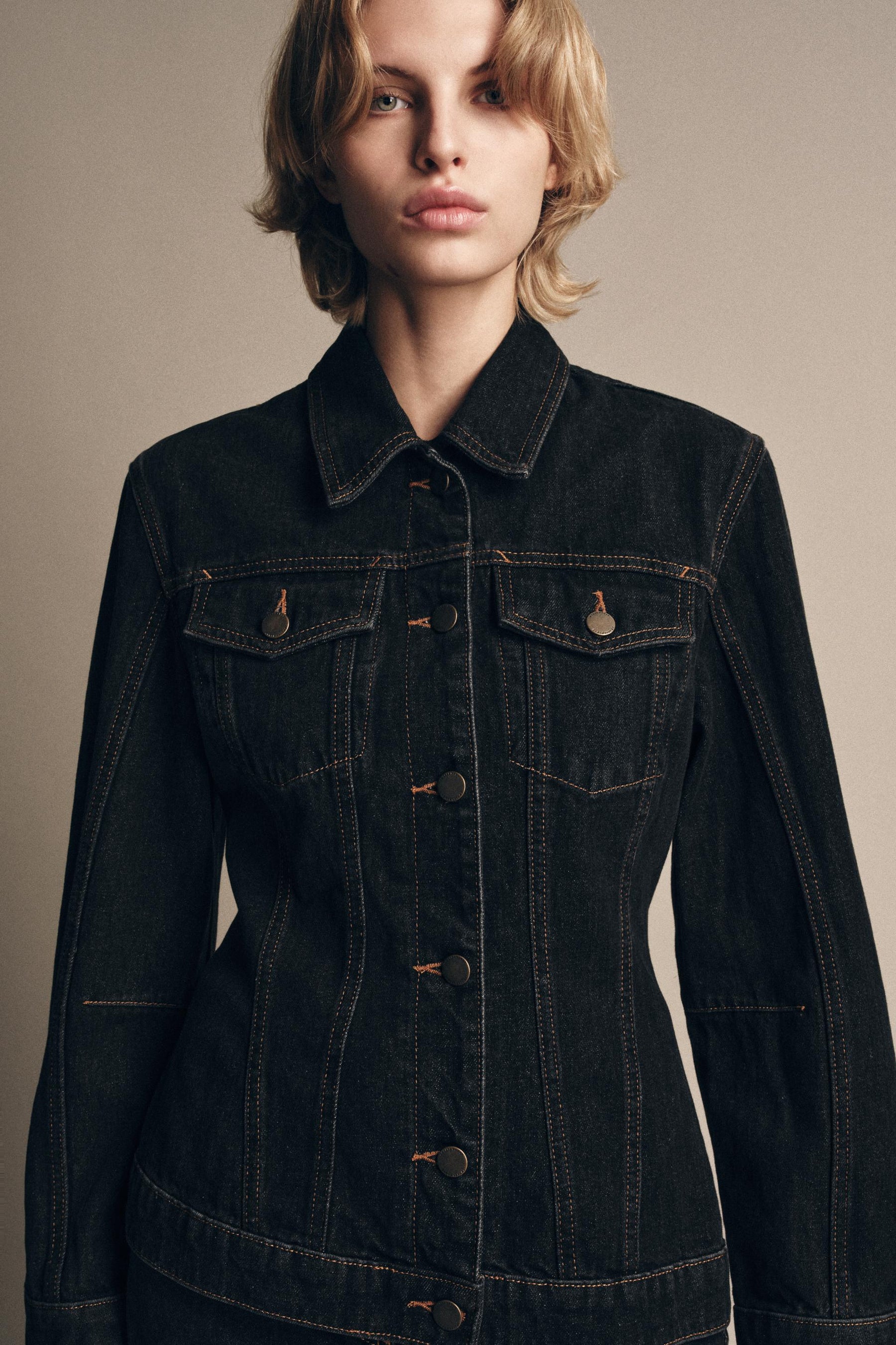 ZW COLLECTION FITTED DENIM JACKET - Image 4