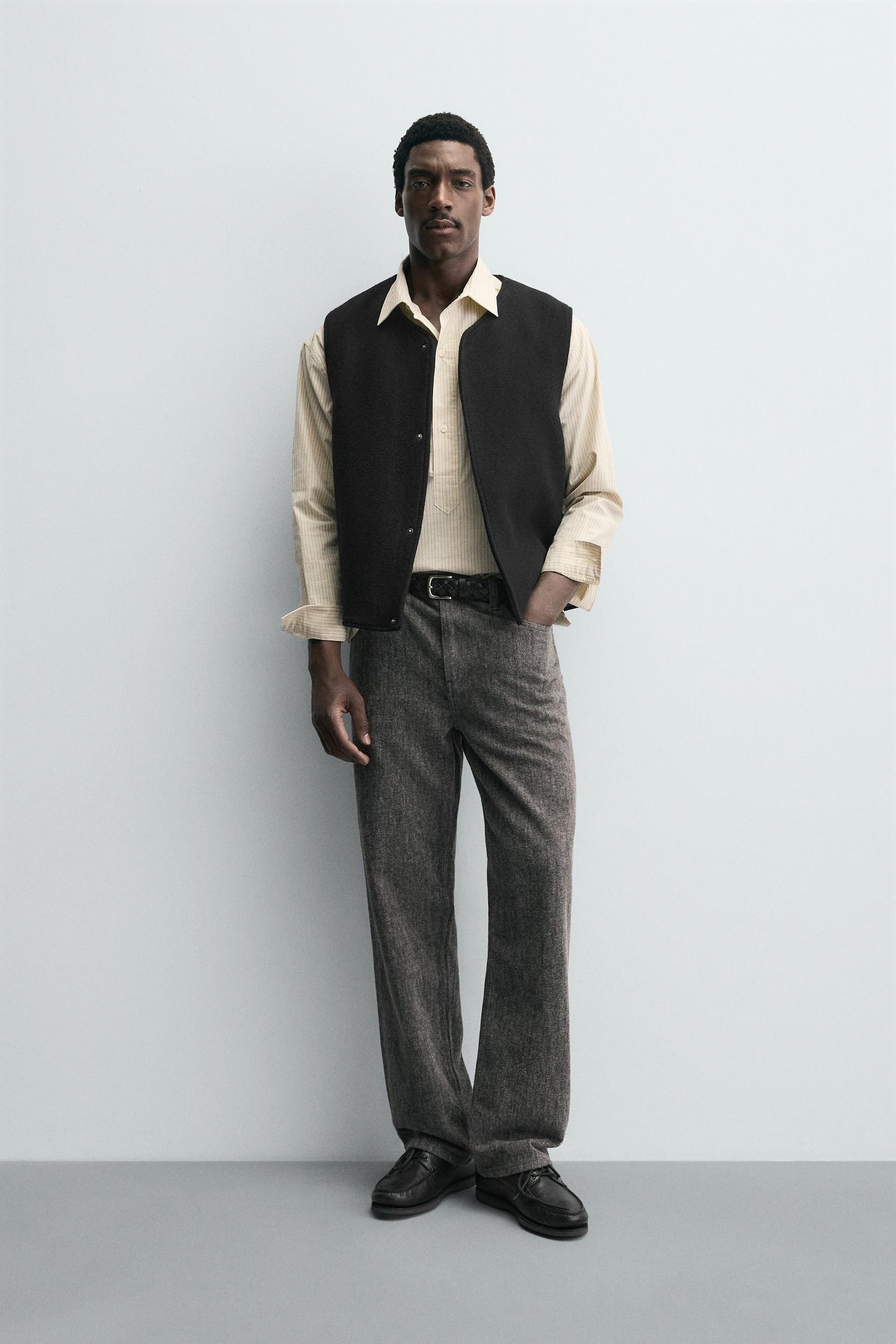 BOUCLÉ TEXTURE GILET WITH WOOL - Image 1