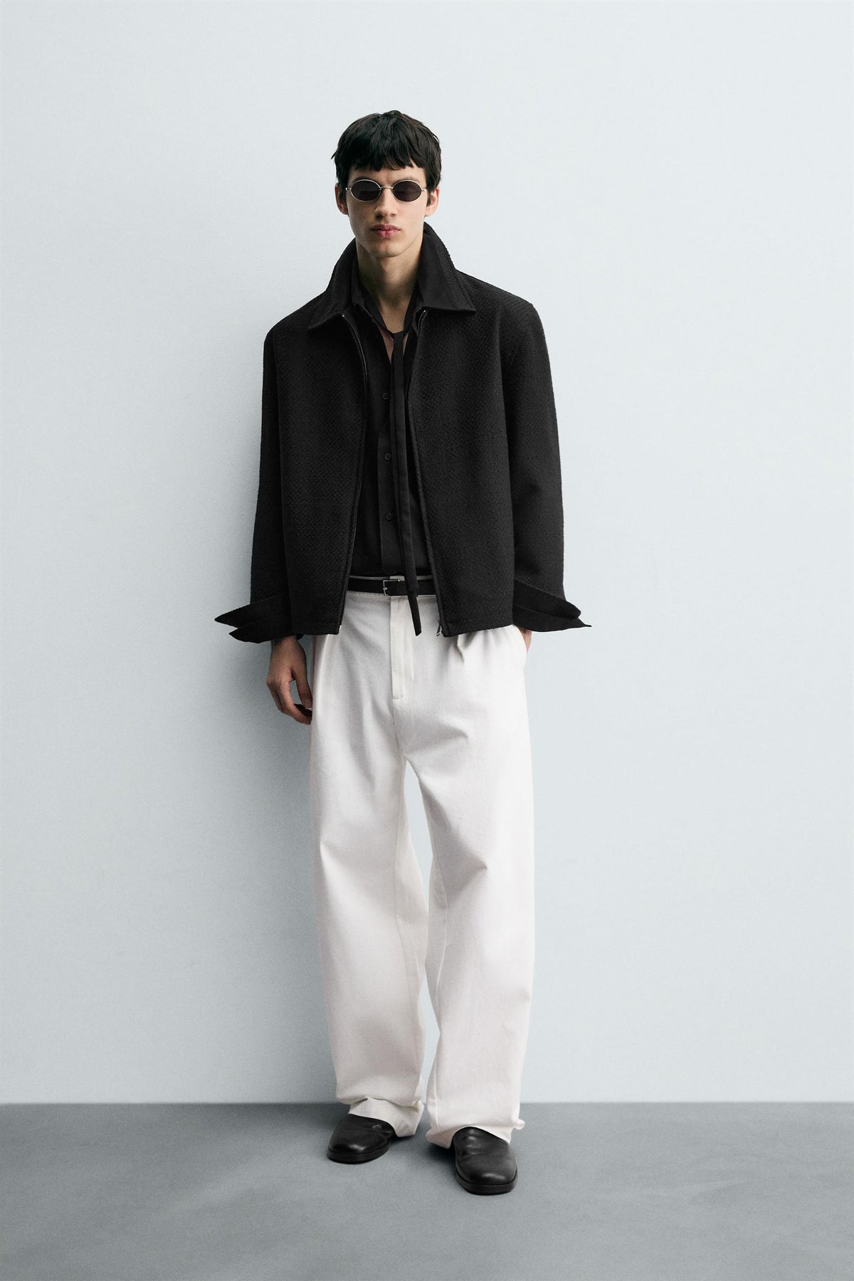 ZIP-UP TEXTURED OVERSHIRT - Image 1