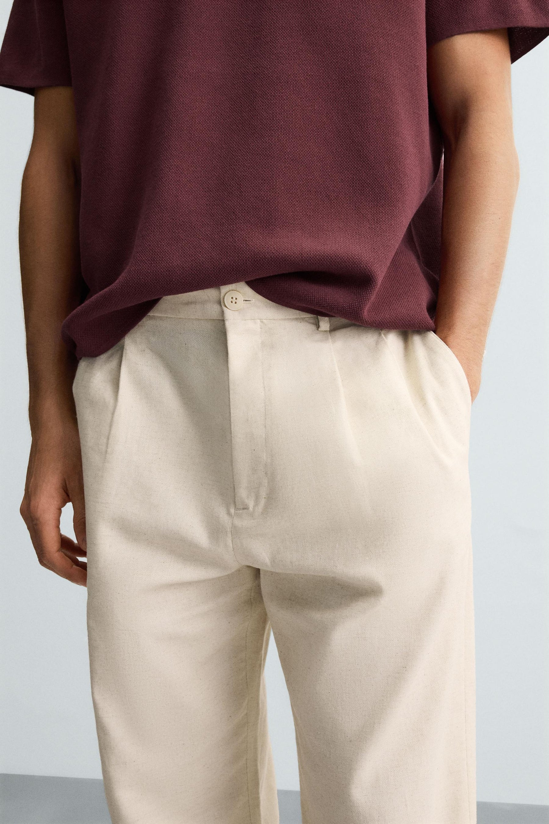 COTTON/LINEN PLEATED TROUSERS - Image 5