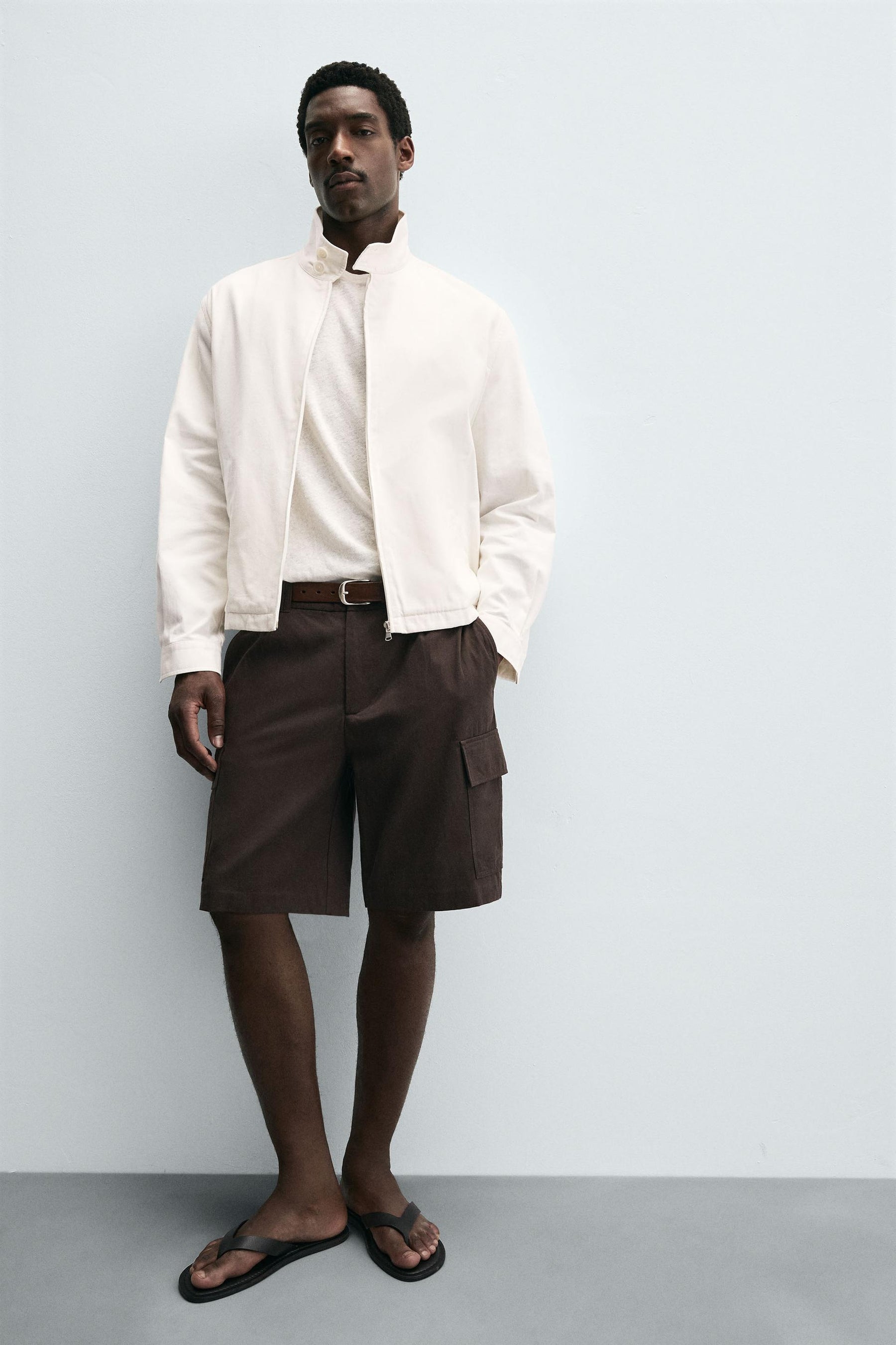 LYOCELL-COTTON CARGO BERMUDA SHORTS - Image 6