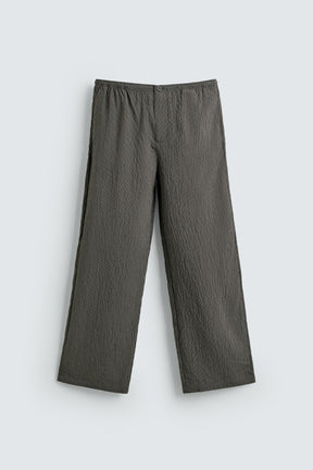 STRIPED WRINKLED-EFFECT FLOWING TROUSERS - Image 6