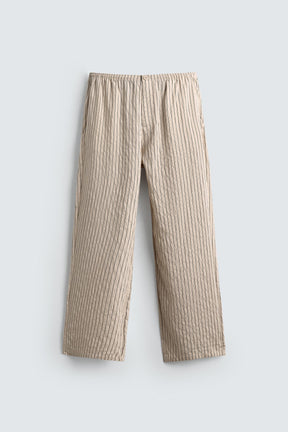 STRIPED WRINKLED-EFFECT FLOWING TROUSERS - Image 7