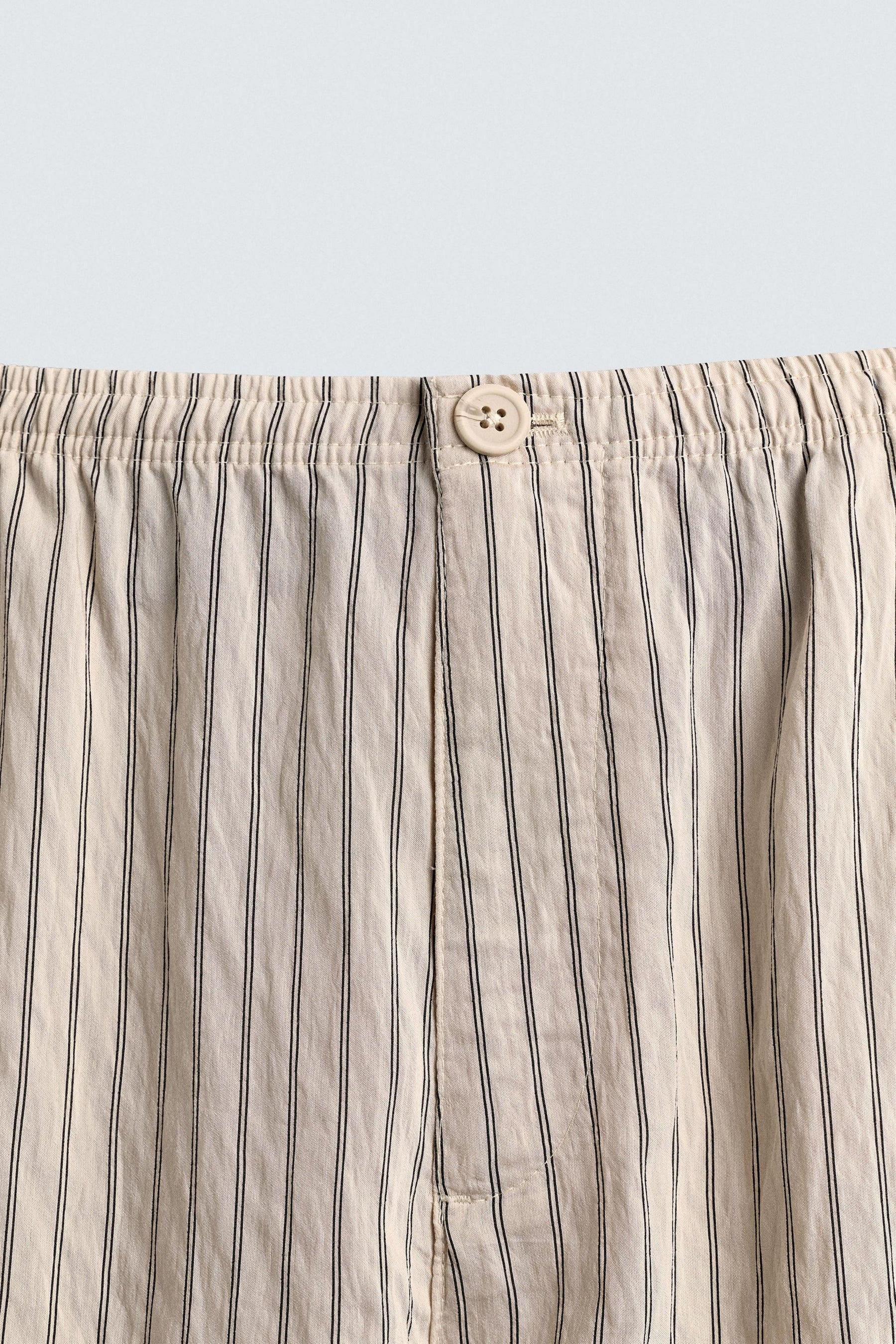 STRIPED WRINKLED-EFFECT FLOWING TROUSERS - Image 9