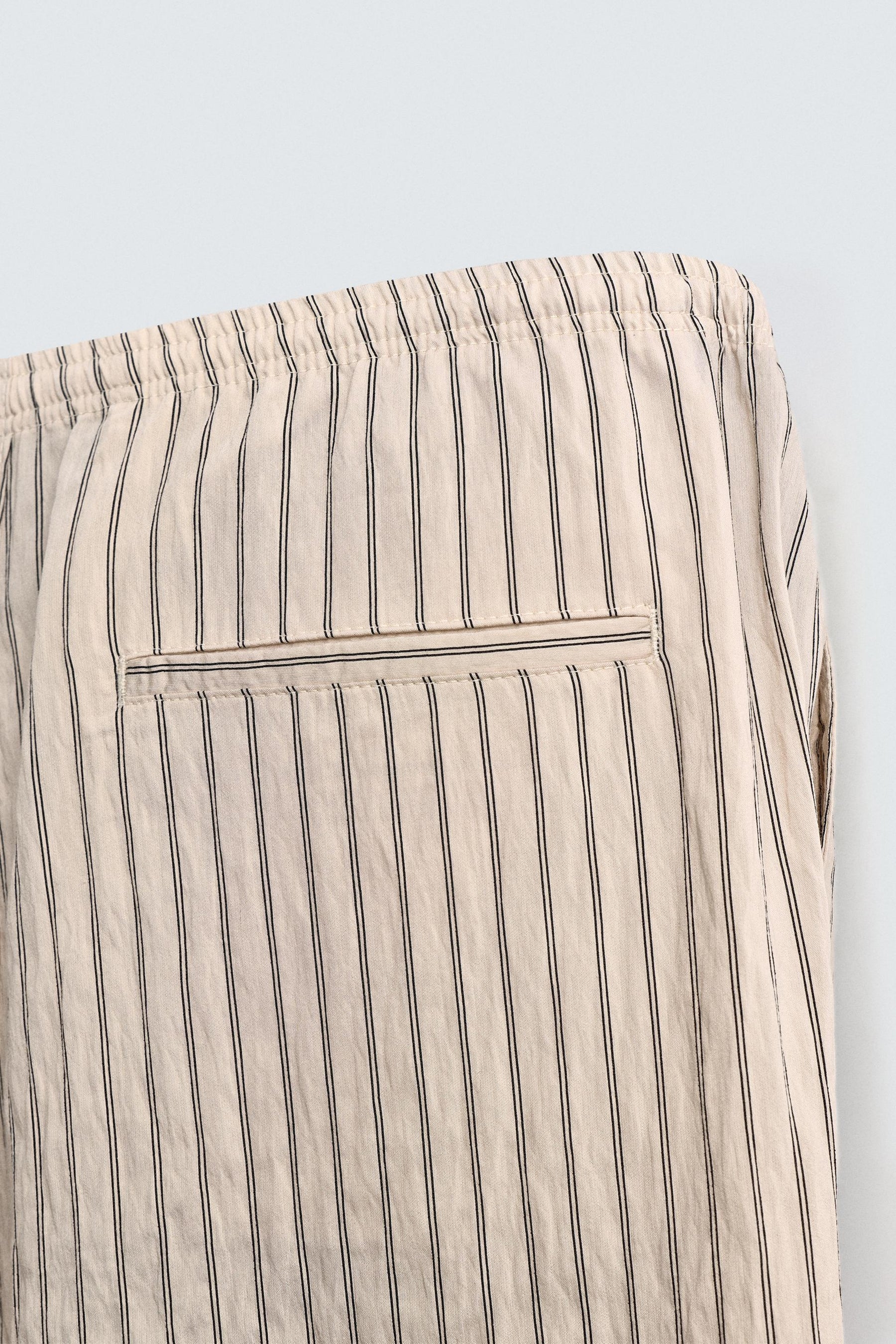 STRIPED WRINKLED-EFFECT FLOWING TROUSERS - Image 10
