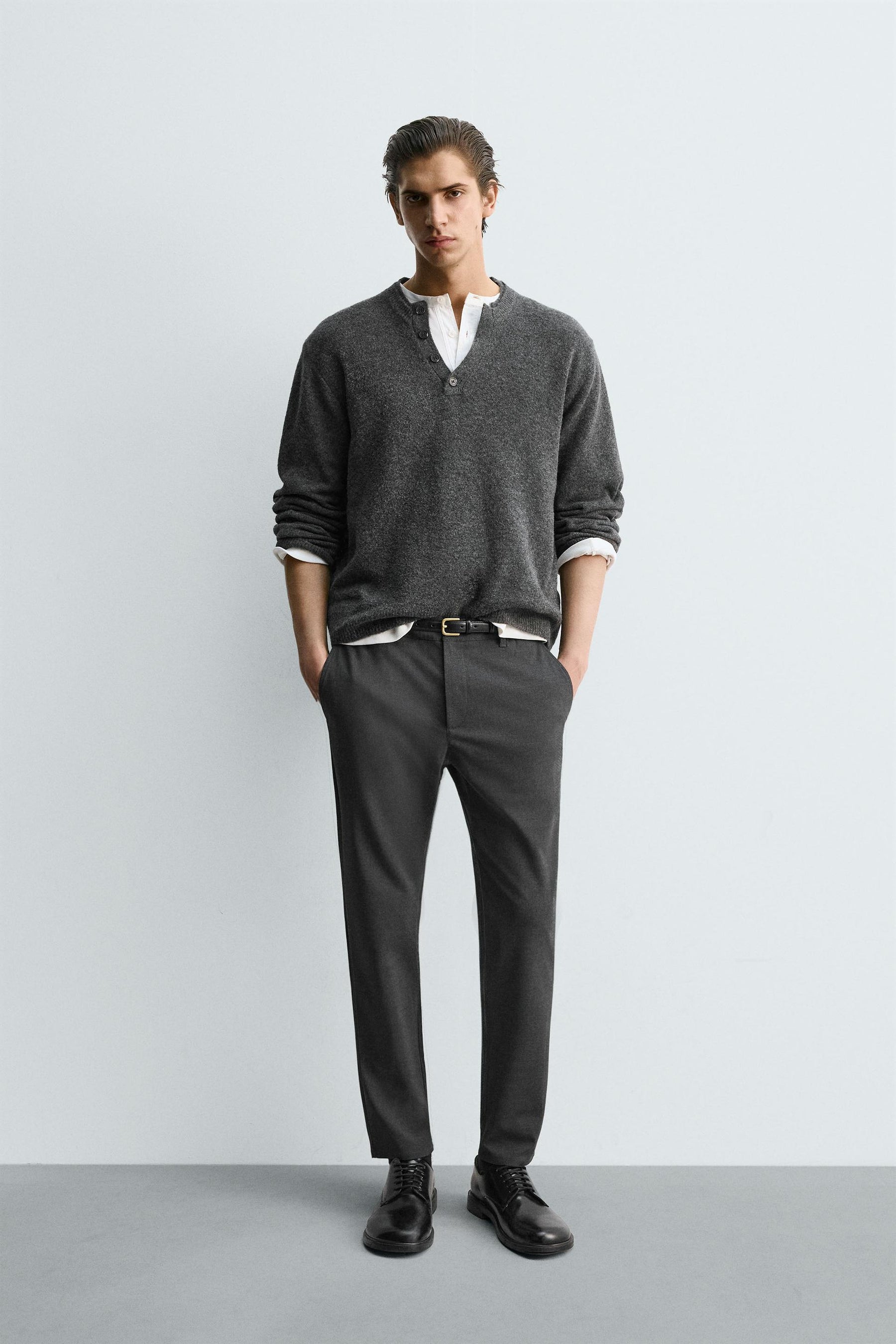 SLIM FIT COMFORT TROUSERS - Image 1