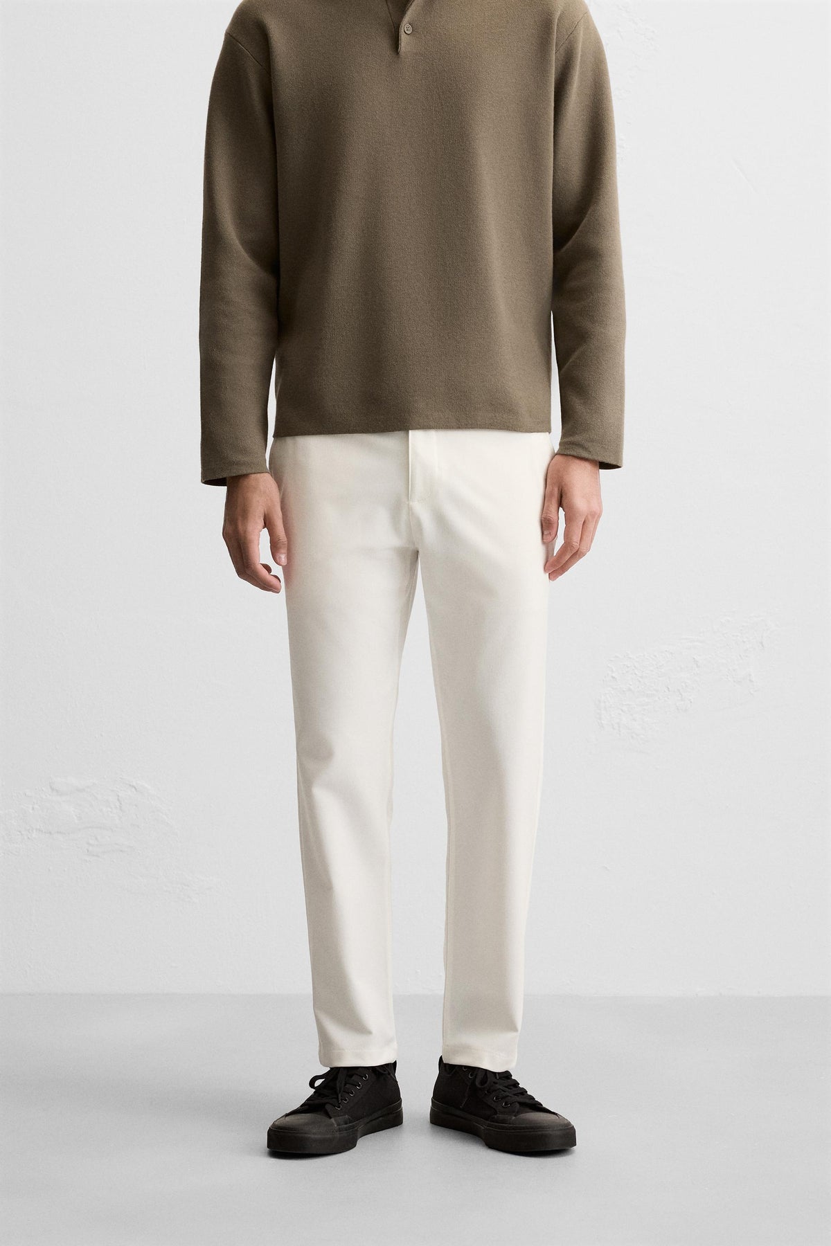 COMFORT TEXTURED CHINO TROUSERS - Image 2
