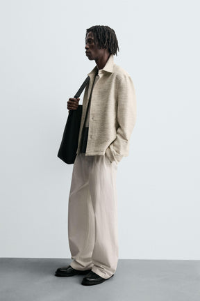 CONTRAST TEXTURED OVERSHIRT - Image 4