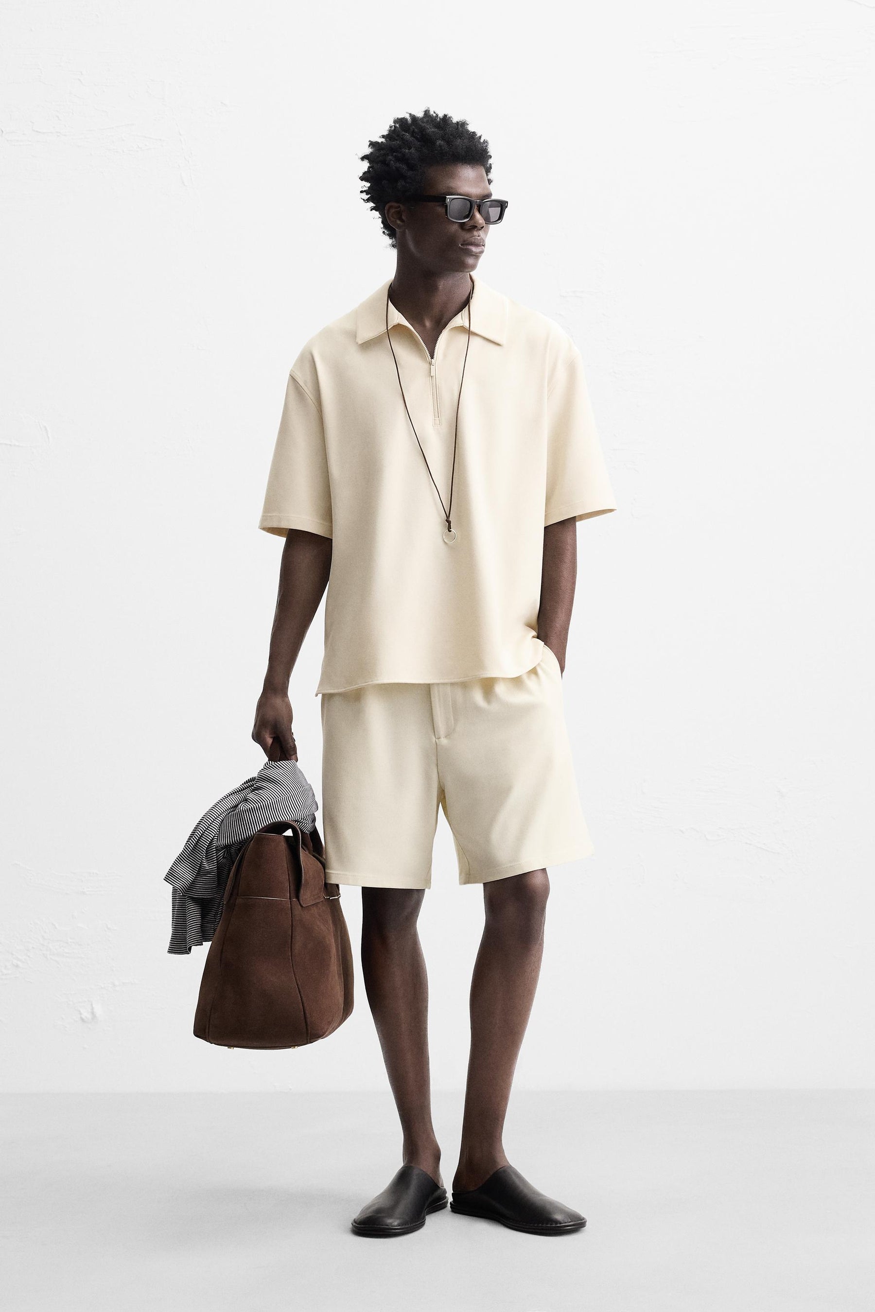 TECHNICAL ZIP-UP POLO SHIRT - Image 1