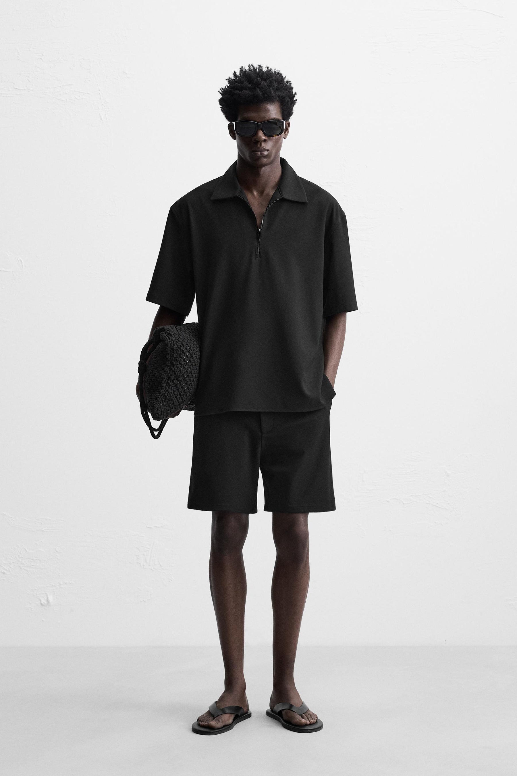 TECHNICAL ZIP-UP POLO SHIRT - Image 1