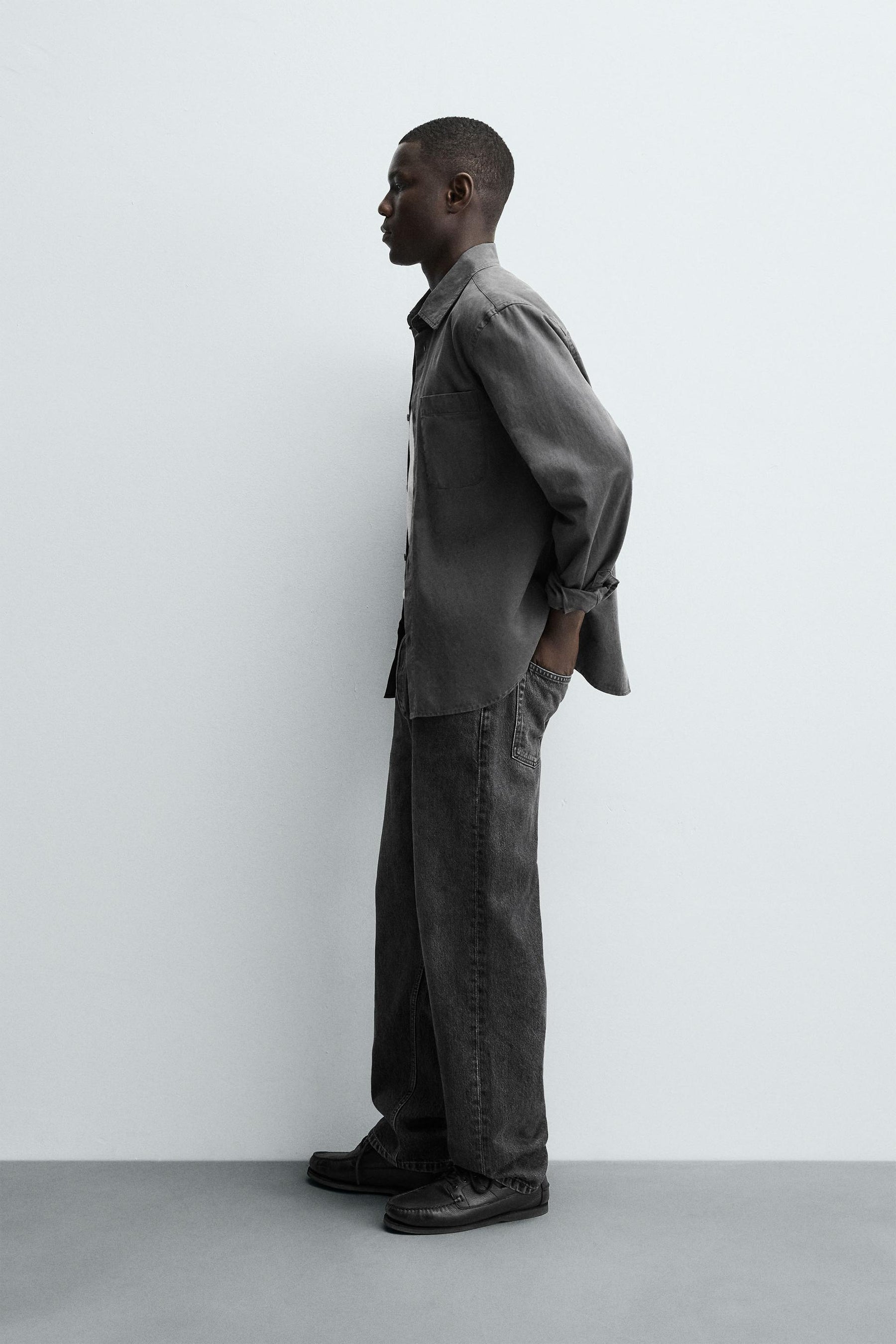 WASHED TWILL TEXTURED SHIRT - Image 3