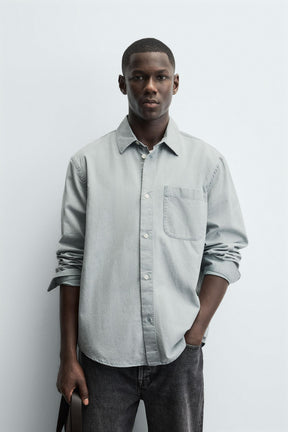 WASHED TWILL TEXTURED SHIRT - Image 2