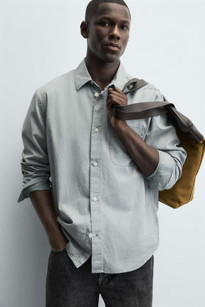 WASHED TWILL TEXTURED SHIRT - Image 5