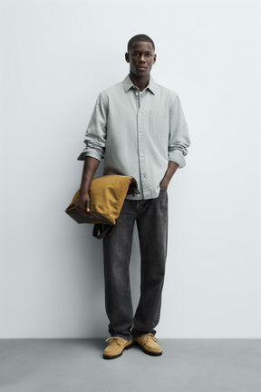WASHED TWILL TEXTURED SHIRT - Image 1