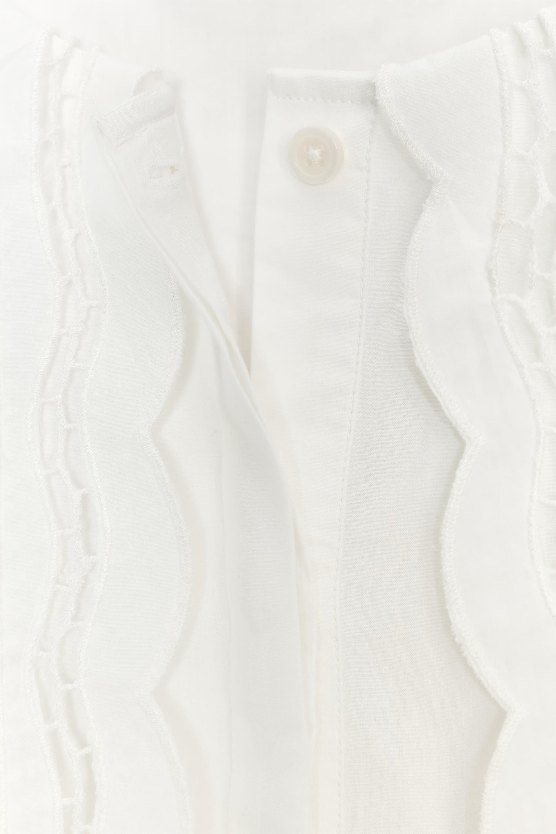 Embroidered Collar Poplin Shirt