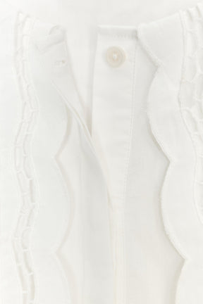 Embroidered Collar Poplin Shirt