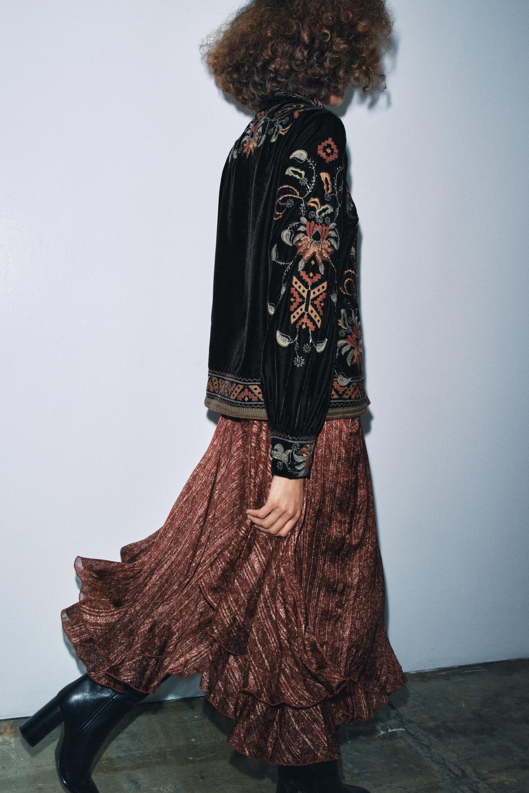 Embroidered Velvet Jacket