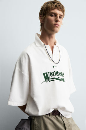 EMBROIDERED BOXY FIT POLO SHIRT - Image 6