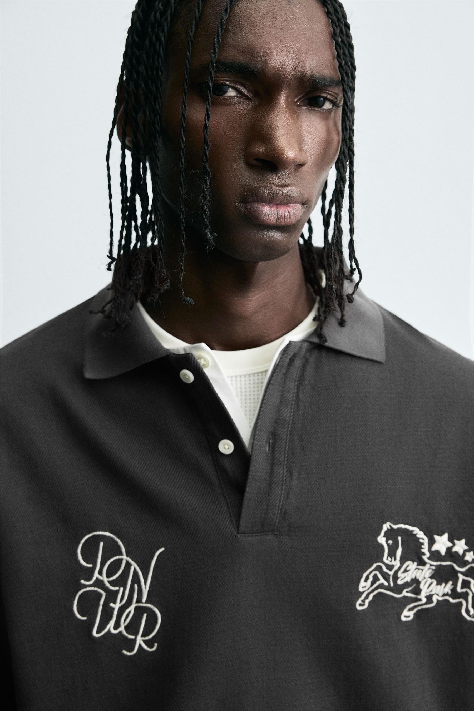 BOXY FIT EMBROIDERED POLO SHIRT - Image 5