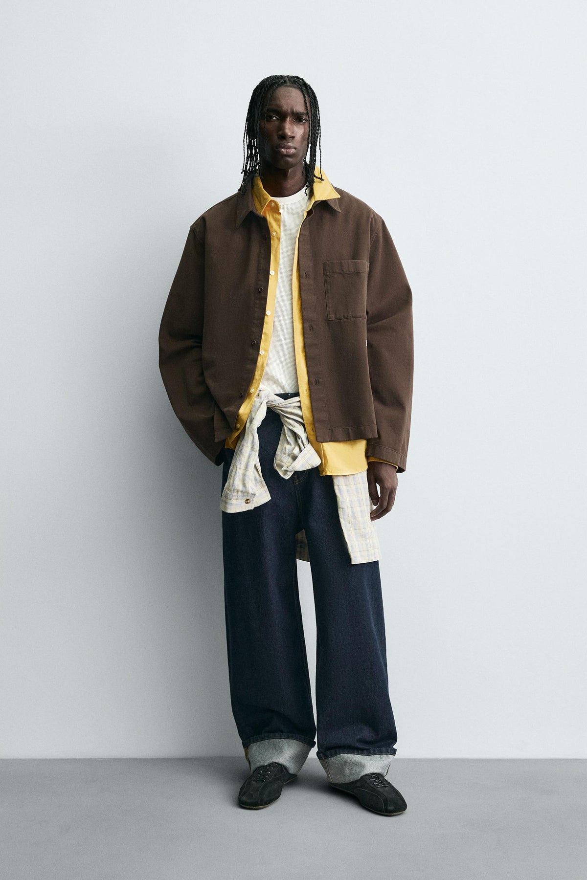 EMBROIDERED TEXTURED OVERSHIRT - Image 1