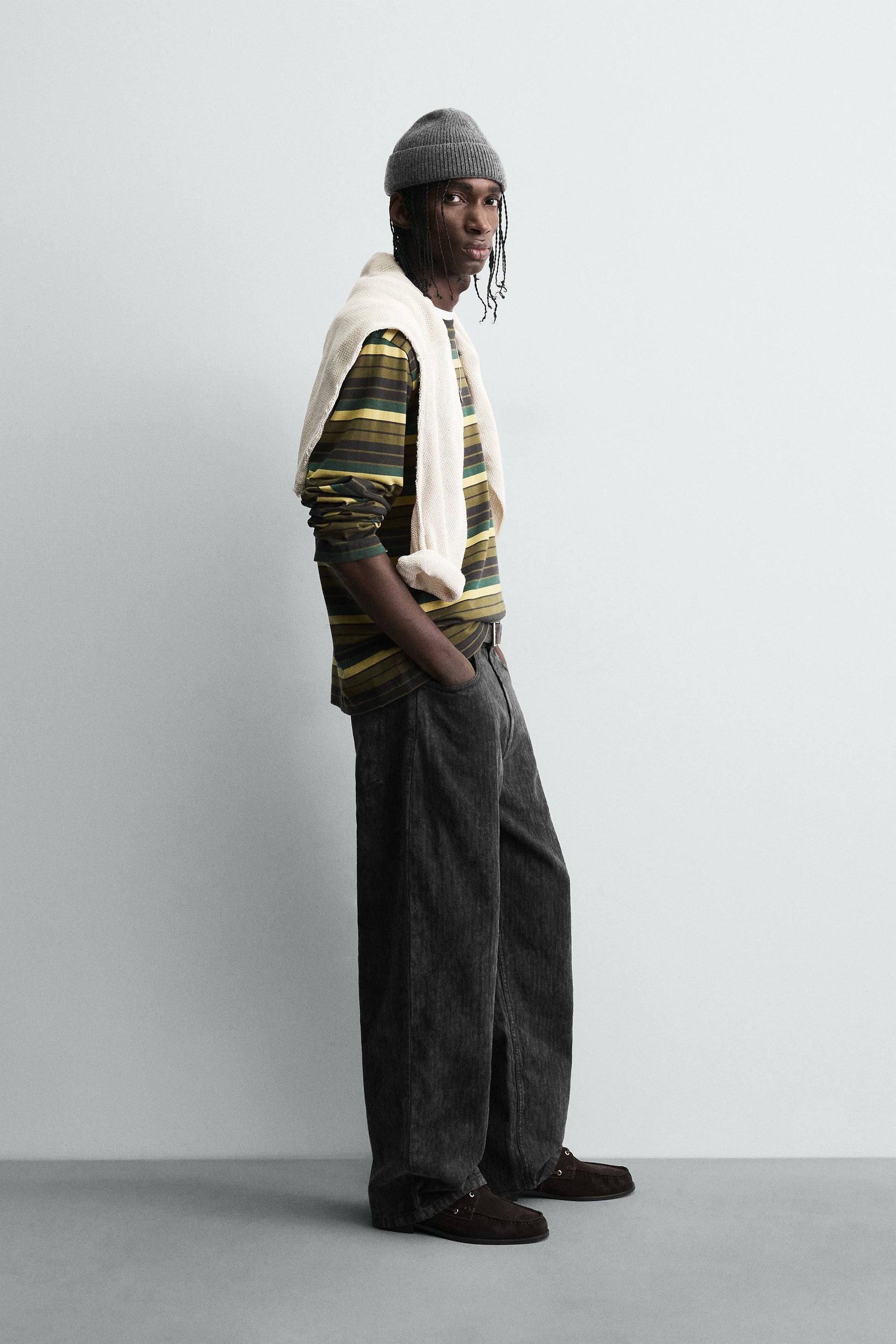 FADED PRINT BAGGY FIT TROUSERS - Image 3