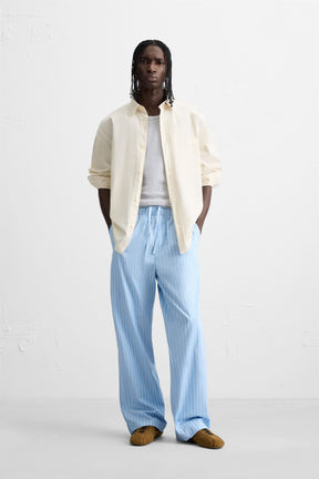 STRIPED TEXTURED TROUSERS - Image 1