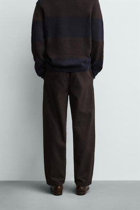 Pleated Straight Leg Trousers