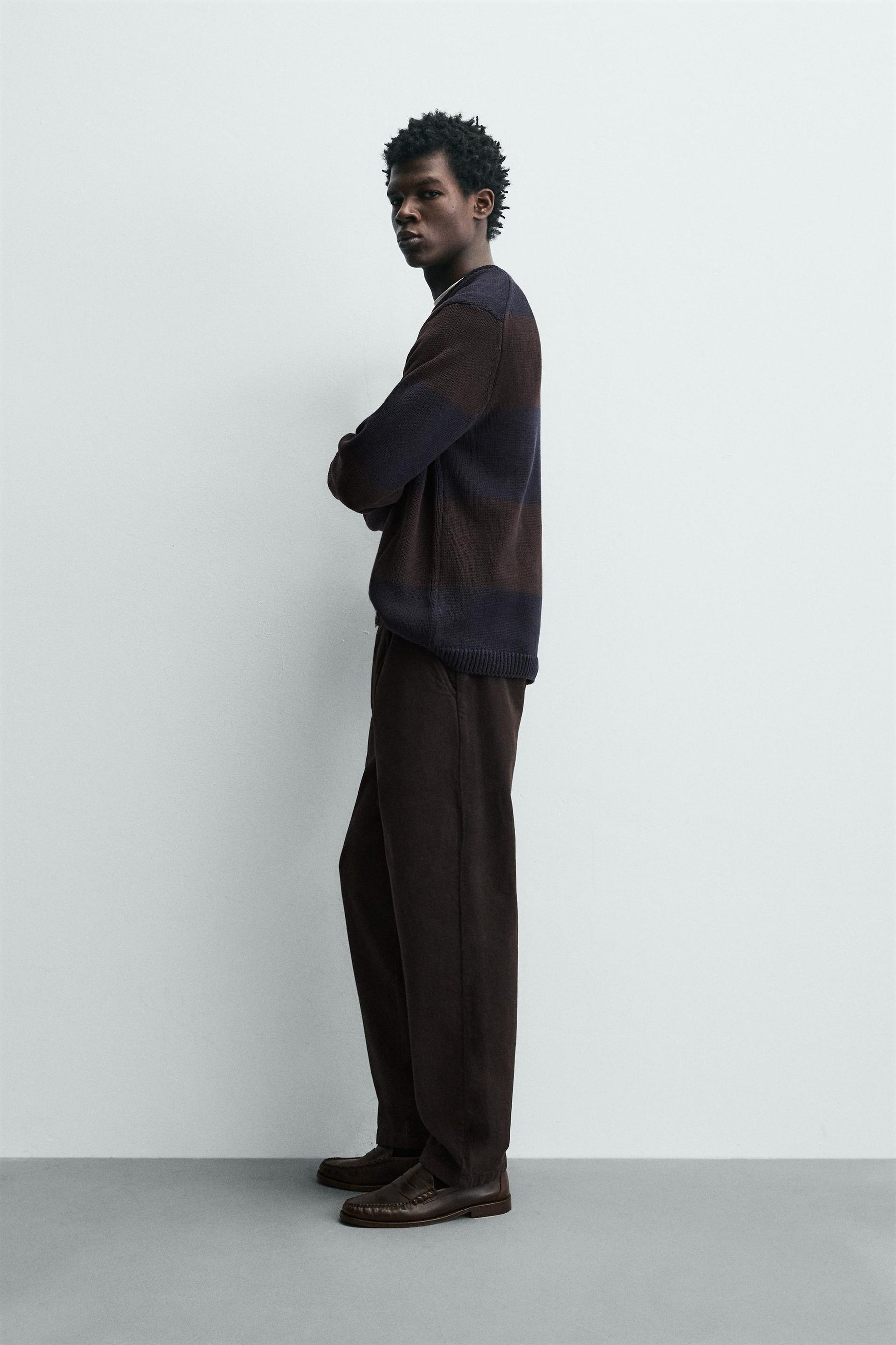 Pleated Straight Leg Trousers