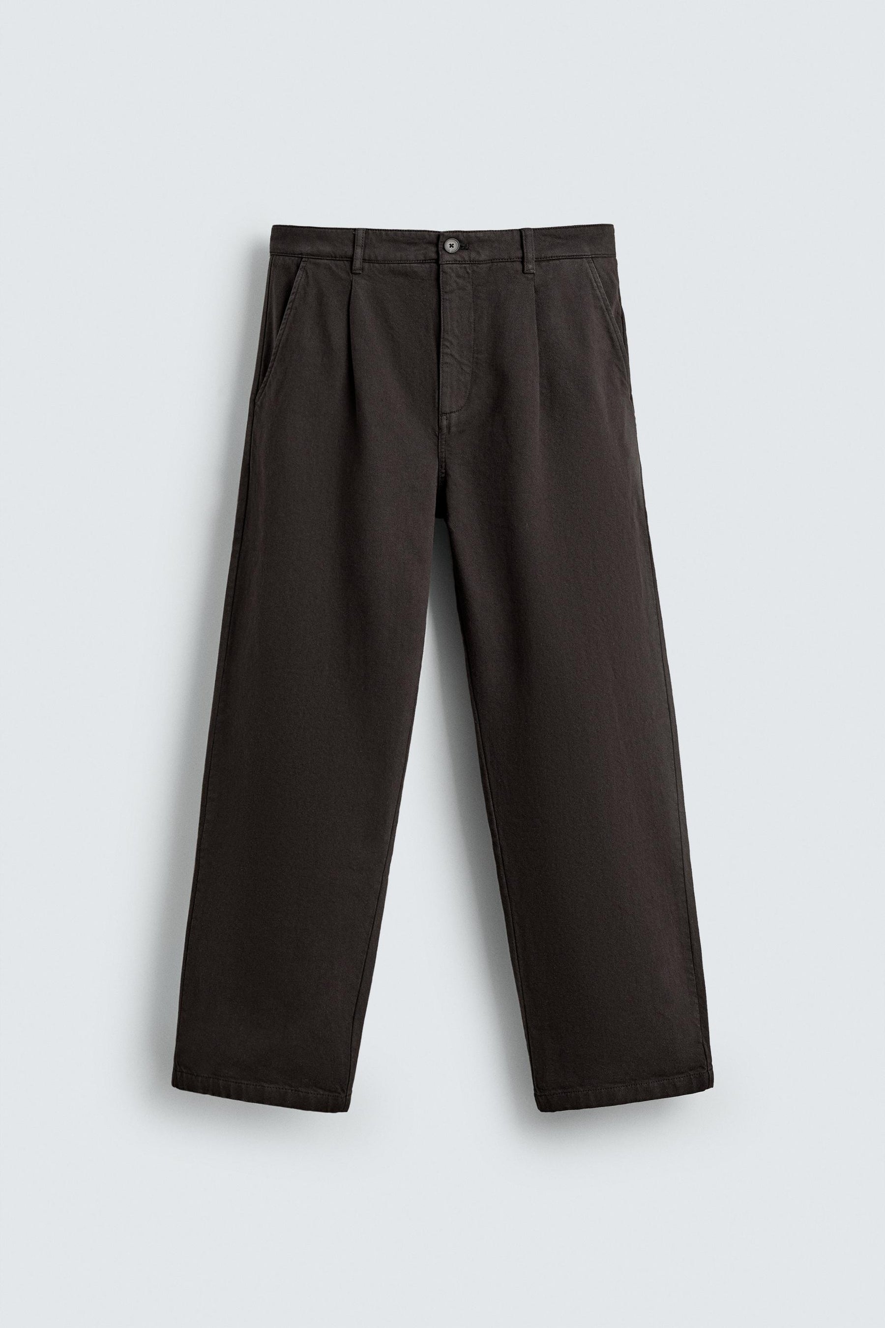Pleated Straight Leg Trousers