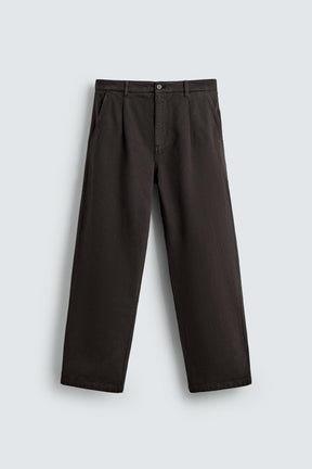 Pleated Straight Leg Trousers