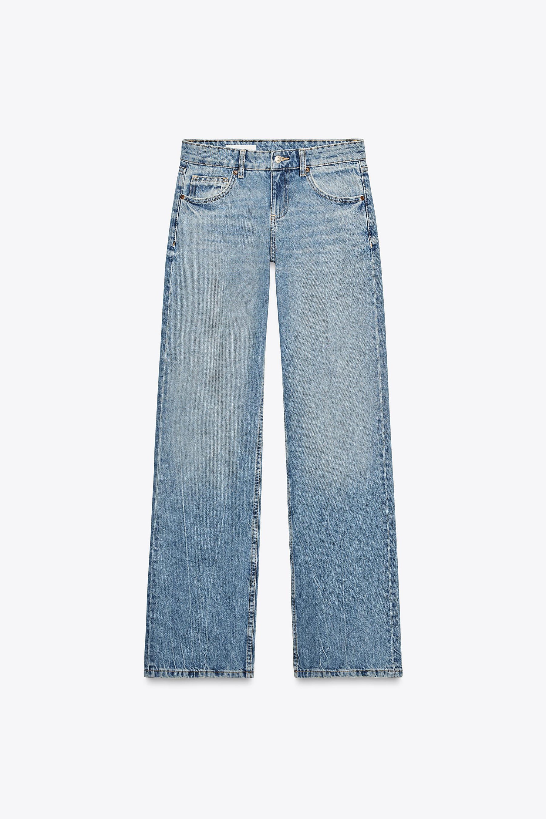 Wide-leg low-rise jeans