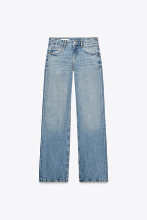 Wide-leg low-rise jeans
