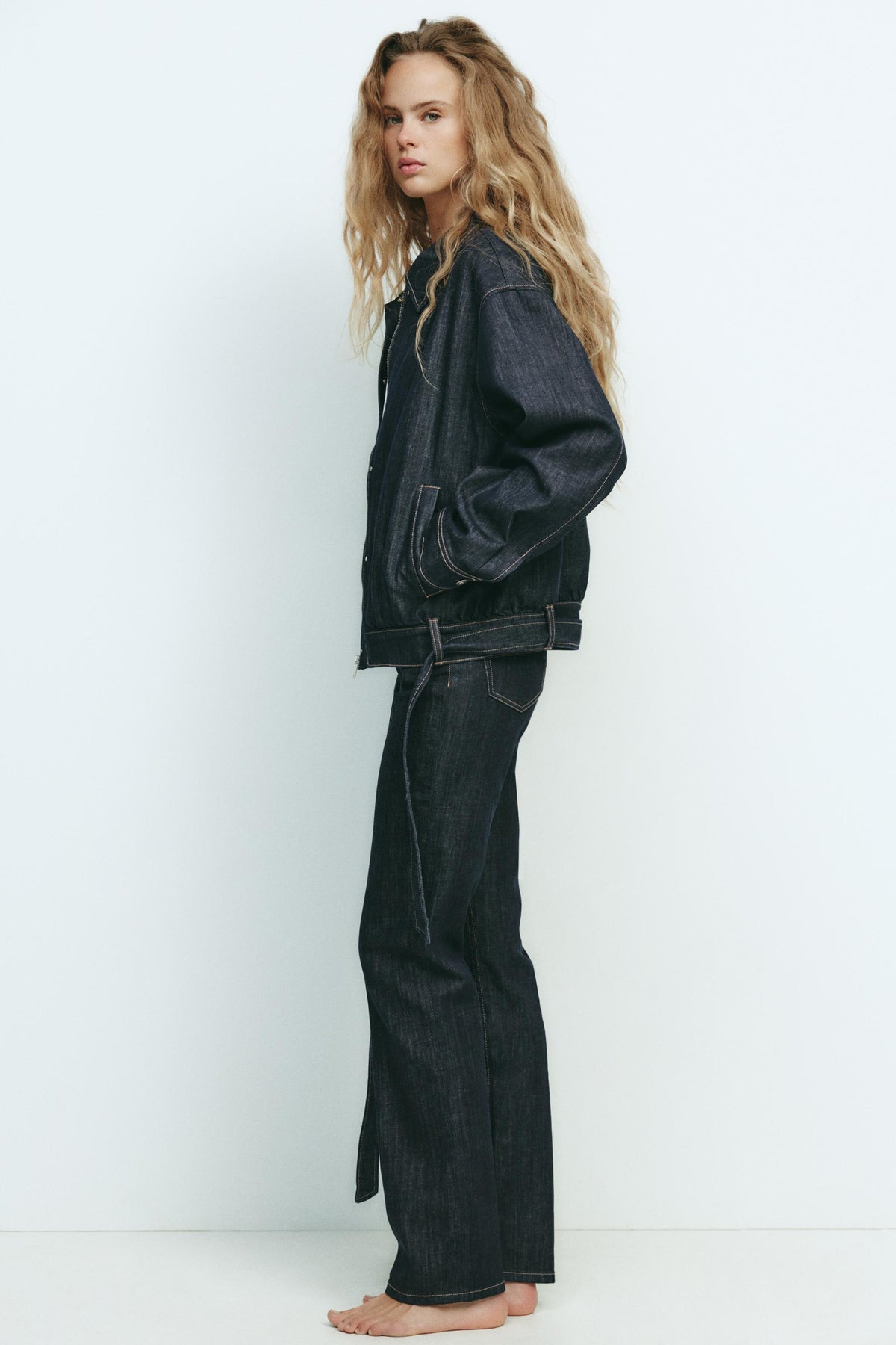 TRF DENIM JACKET WITH BELT - Image 2