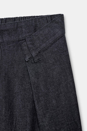 Pleated Denim Trousers