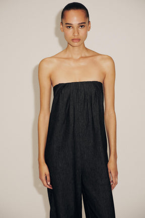 Denim Bandeau Jumpsuit
