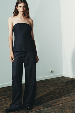 DENIM TROUSERS WITH DARTS