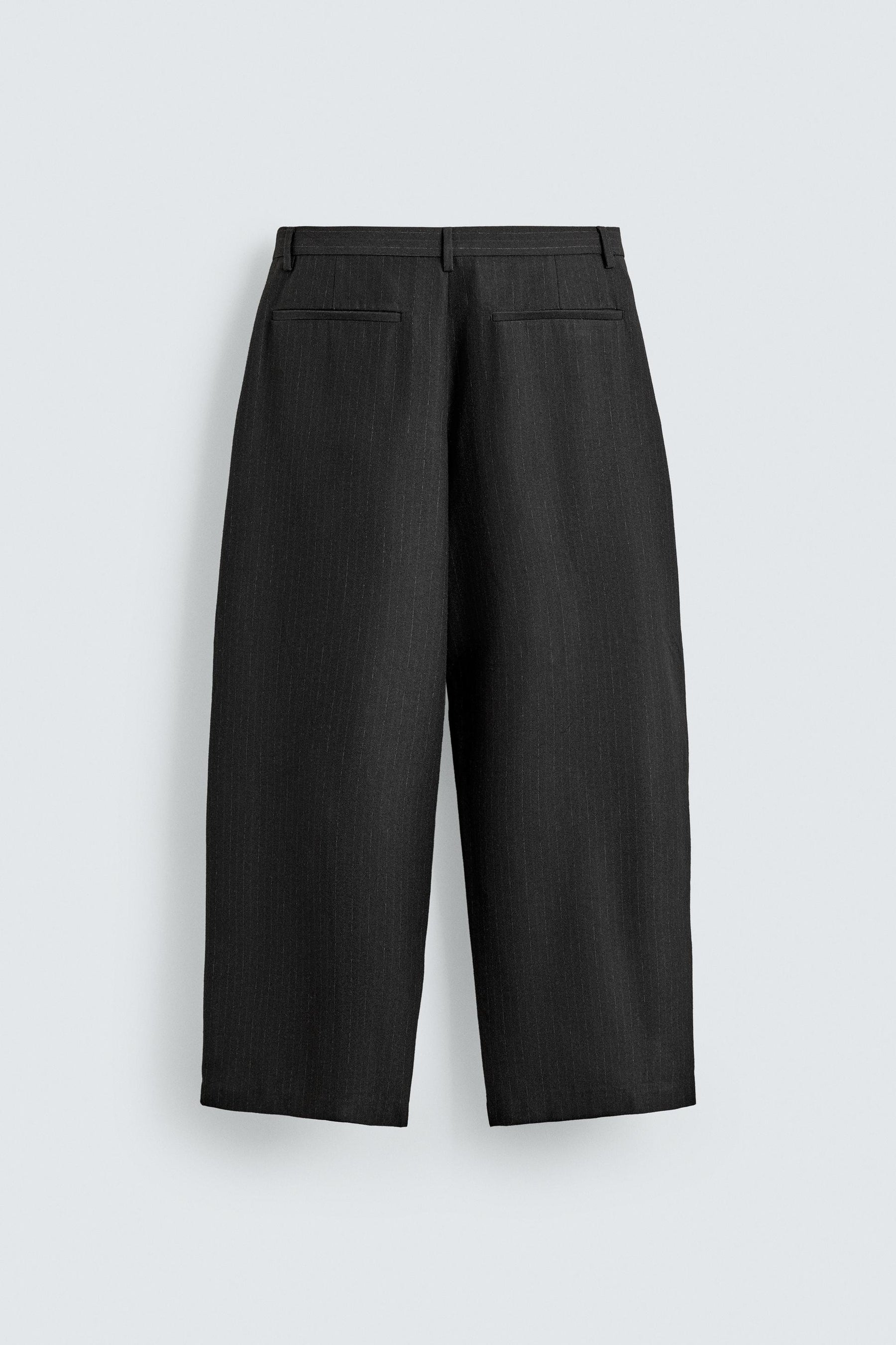 Pinstripe Pleated Trousers