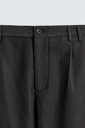 Pinstripe Pleated Trousers