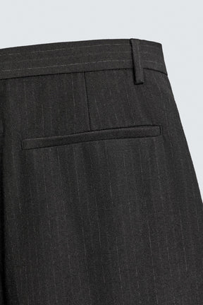 Pinstripe Pleated Trousers
