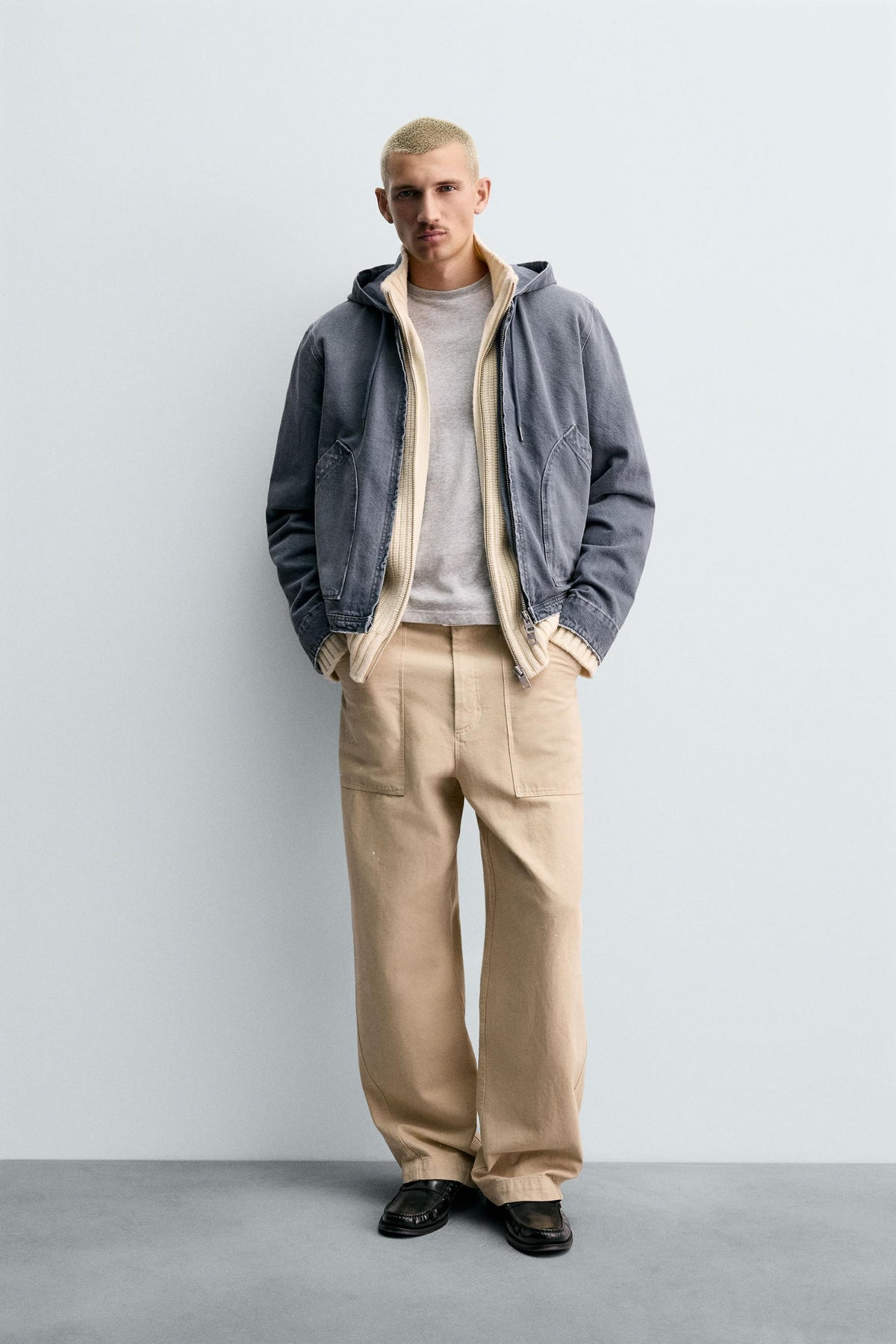 WASHED HOODED JACKET - Image 1
