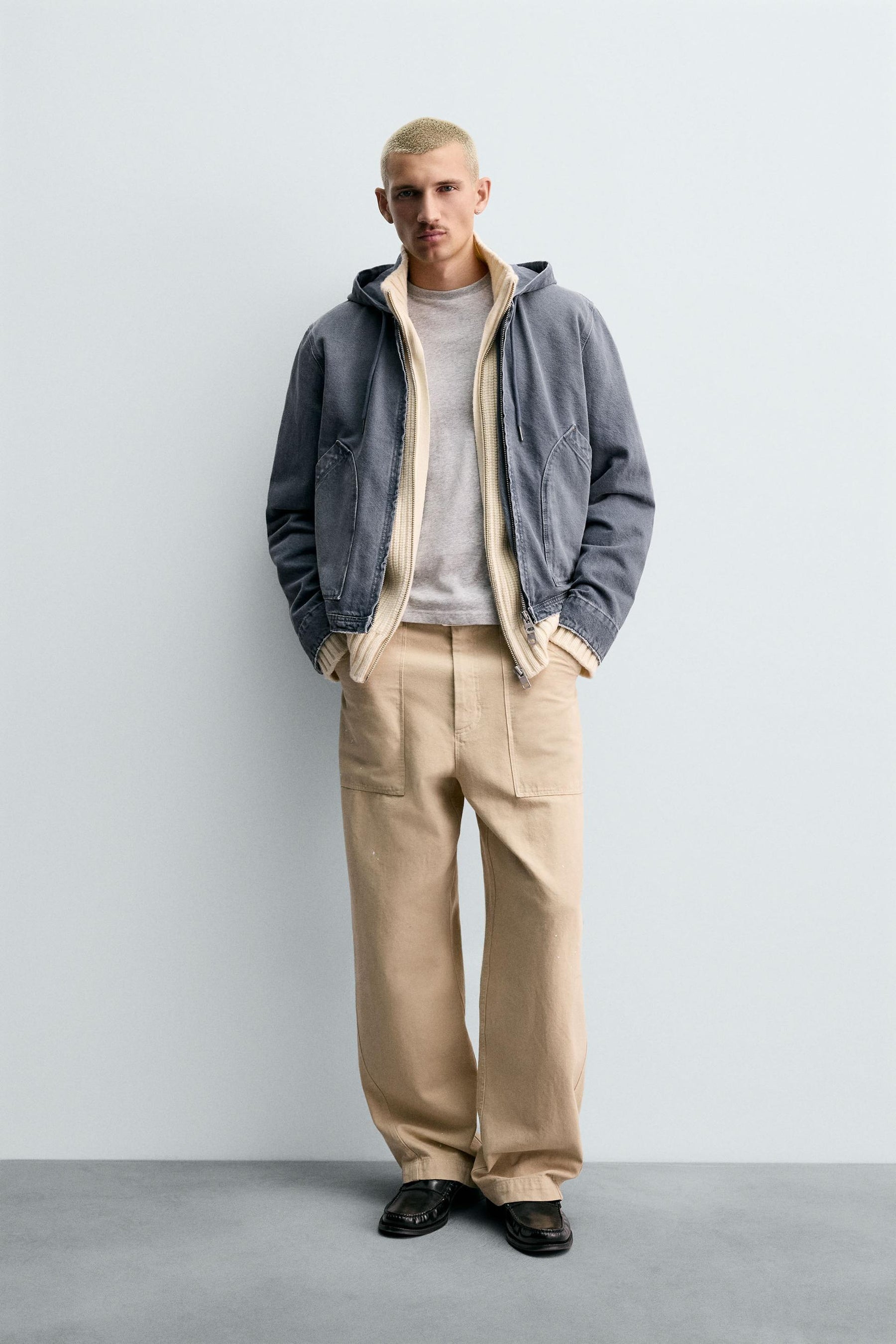 WASHED HOODED JACKET - Image 1