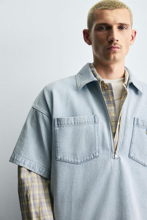 LIGHT DENIM POLO SHIRT - Image 6
